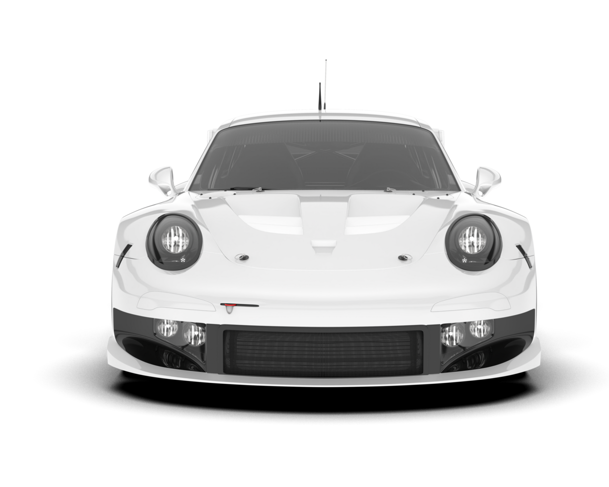 White sport car on transparent background. 3d rendering - illustration png
