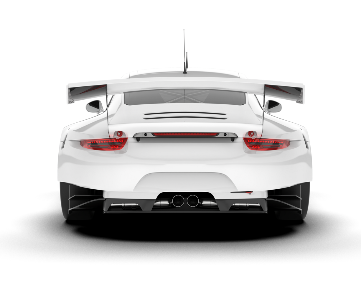 White sport car on transparent background. 3d rendering - illustration png