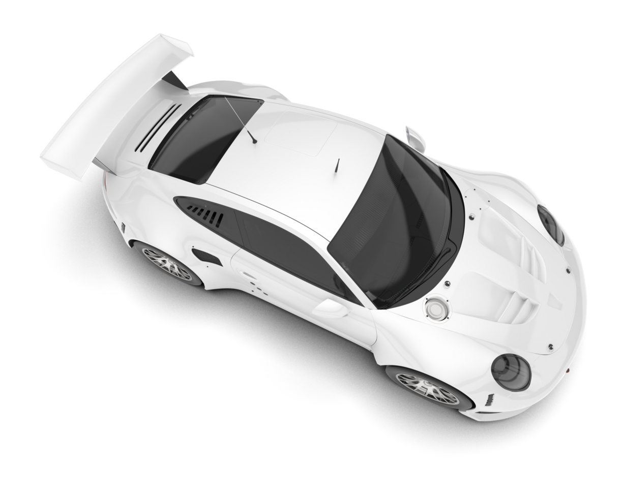 White sport car on transparent background. 3d rendering - illustration png