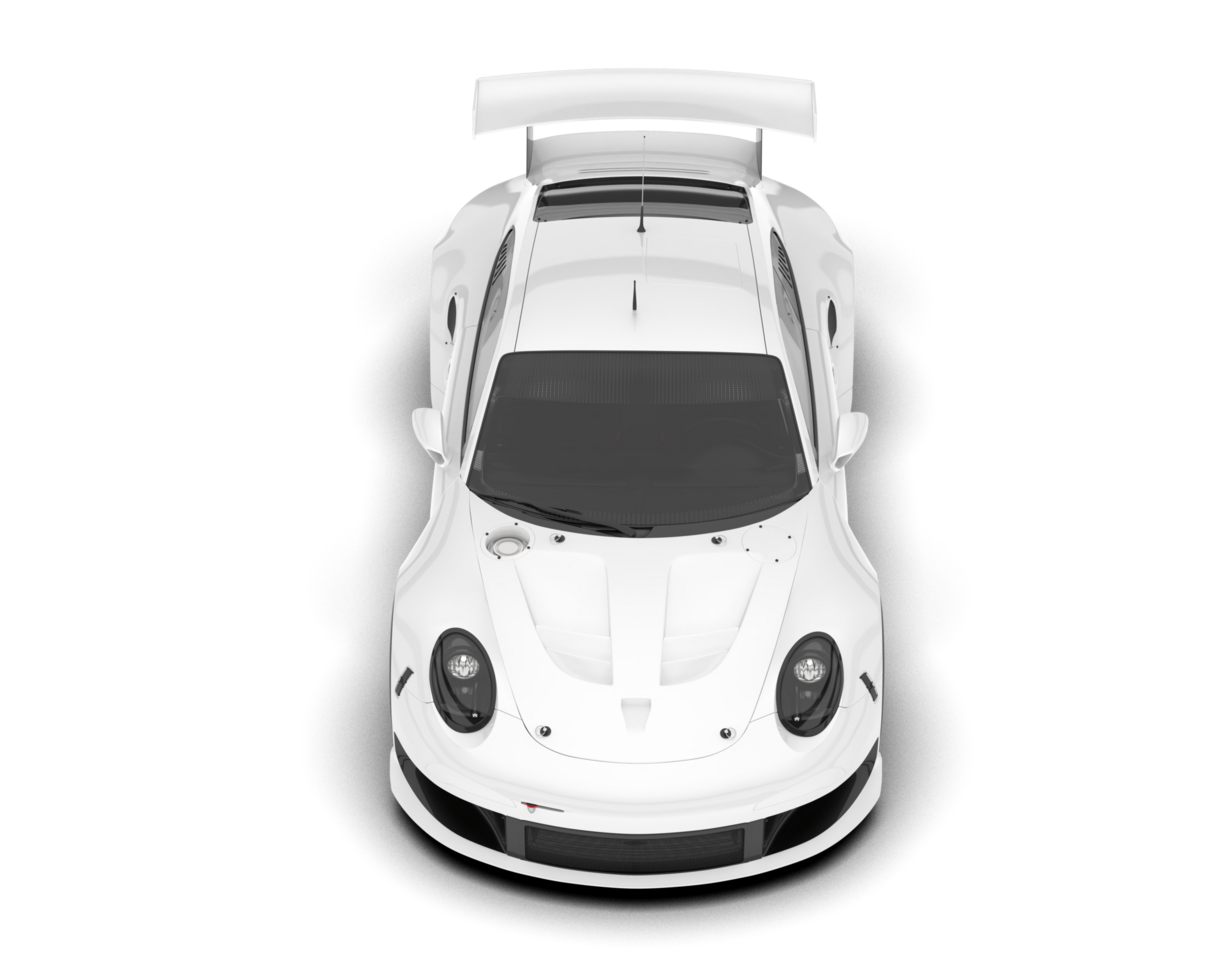 White sport car on transparent background. 3d rendering - illustration png