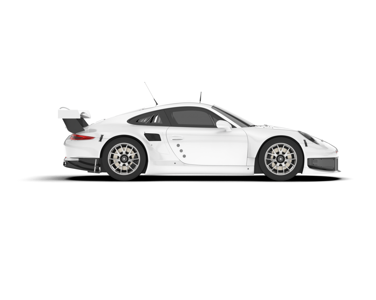 White sport car on transparent background. 3d rendering - illustration png