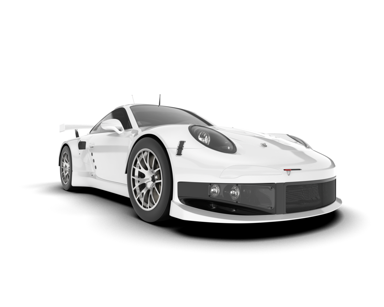 White sport car on transparent background. 3d rendering - illustration png