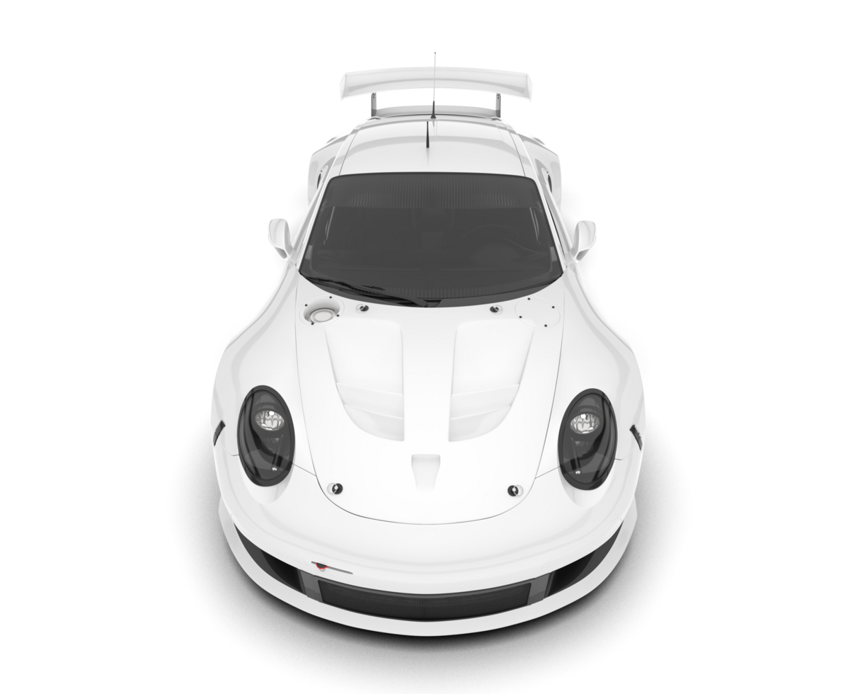 White sport car on transparent background. 3d rendering - illustration png