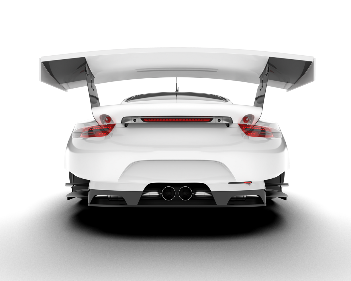 White sport car on transparent background. 3d rendering - illustration png