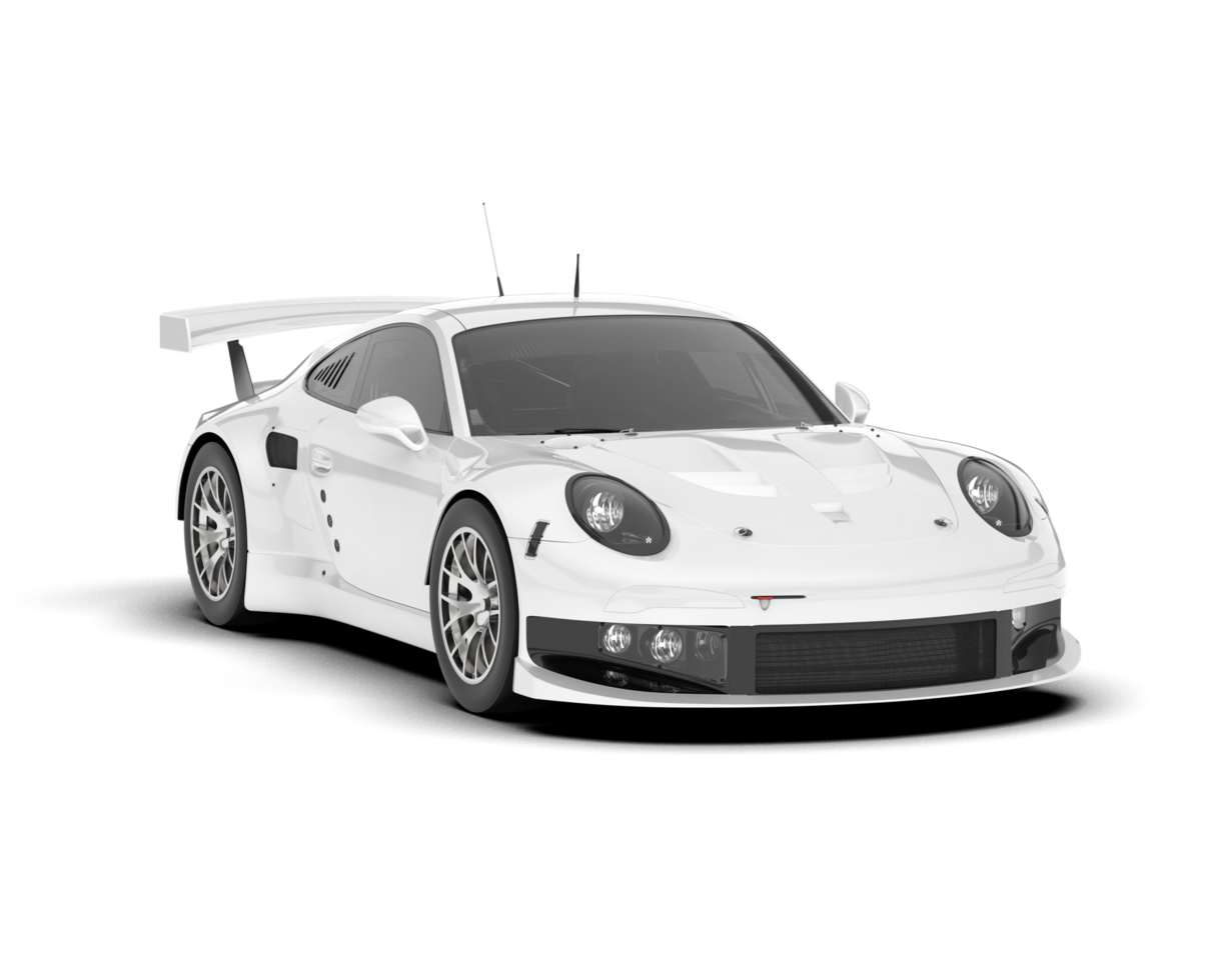 White sport car on transparent background. 3d rendering - illustration png