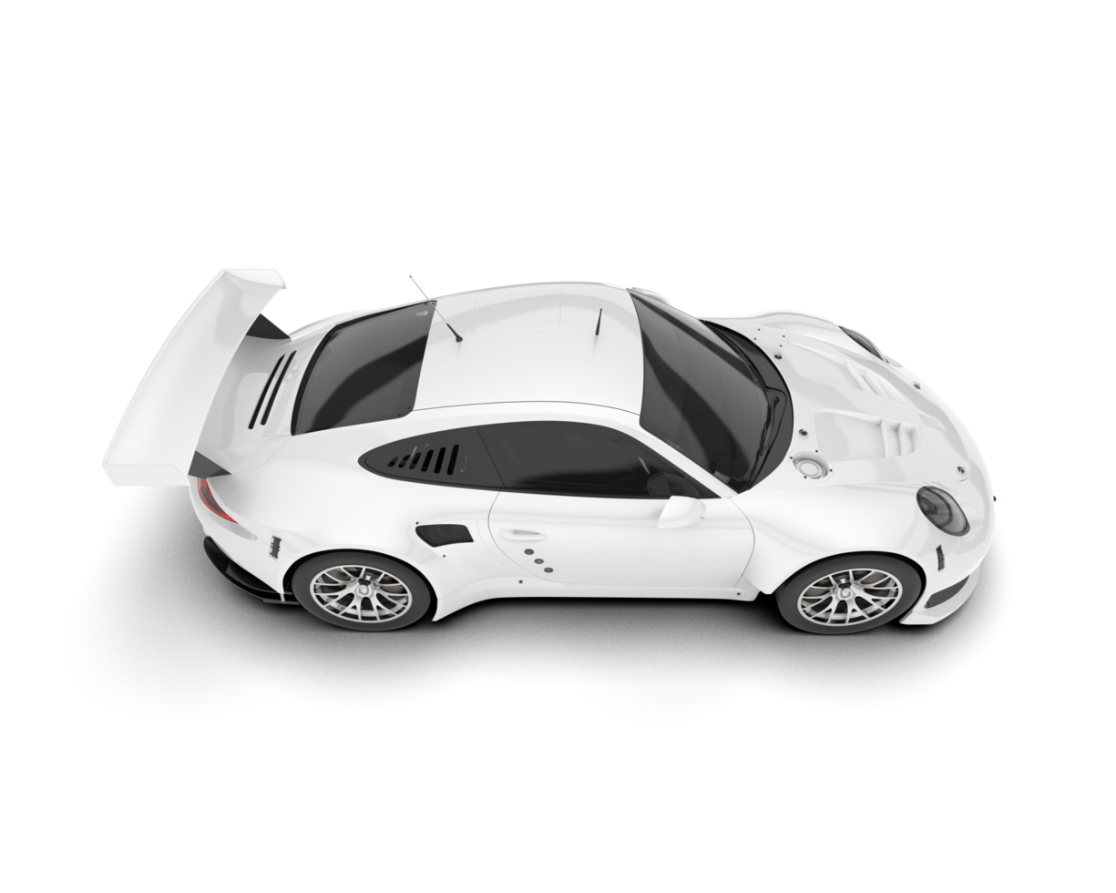 White sport car on transparent background. 3d rendering - illustration png
