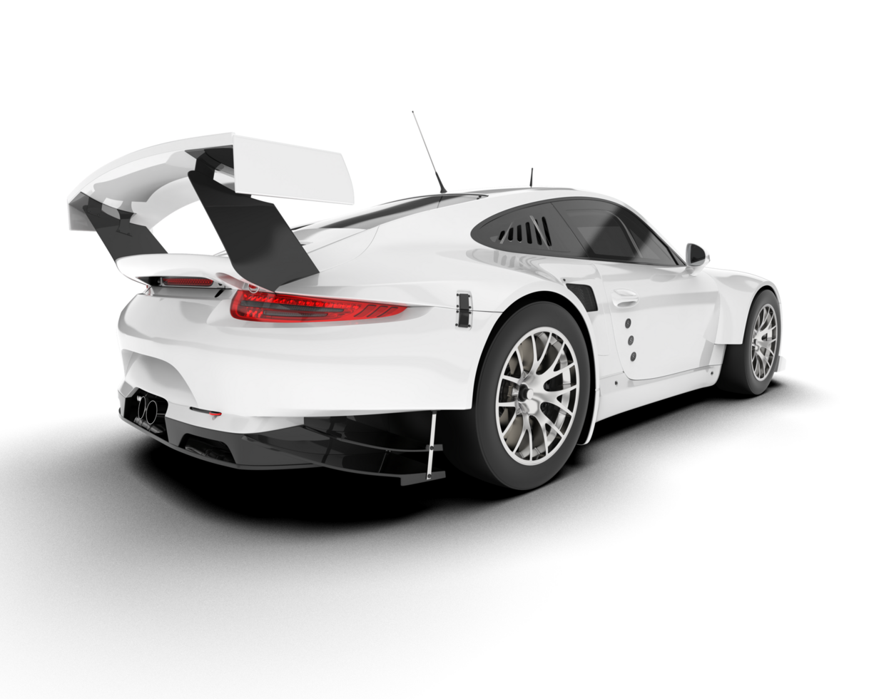 White sport car on transparent background. 3d rendering - illustration png