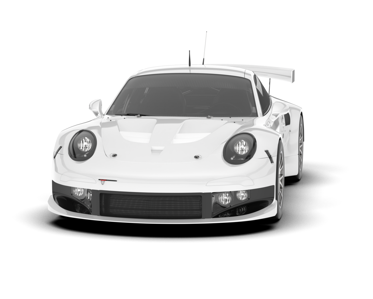 White sport car on transparent background. 3d rendering - illustration png