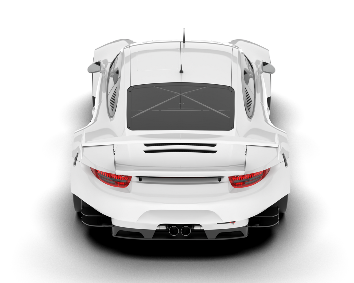 White sport car on transparent background. 3d rendering - illustration png