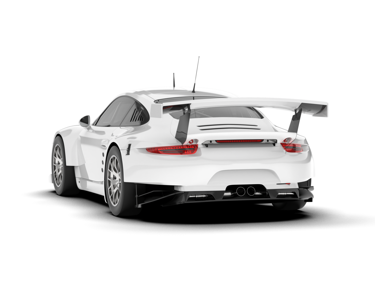 White sport car on transparent background. 3d rendering - illustration png