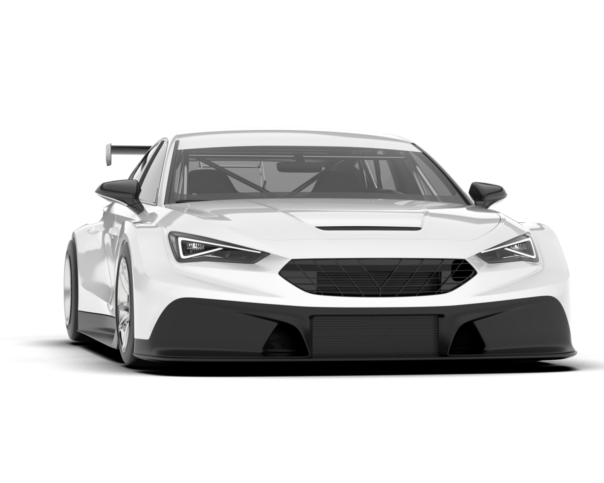 White sport car on transparent background. 3d rendering - illustration png