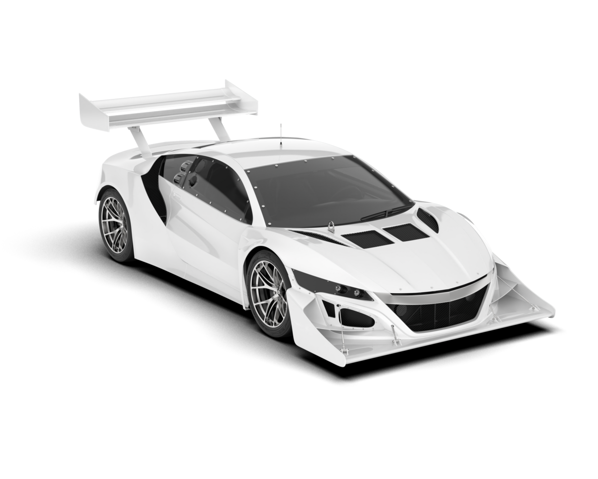 White sport car on transparent background. 3d rendering - illustration png