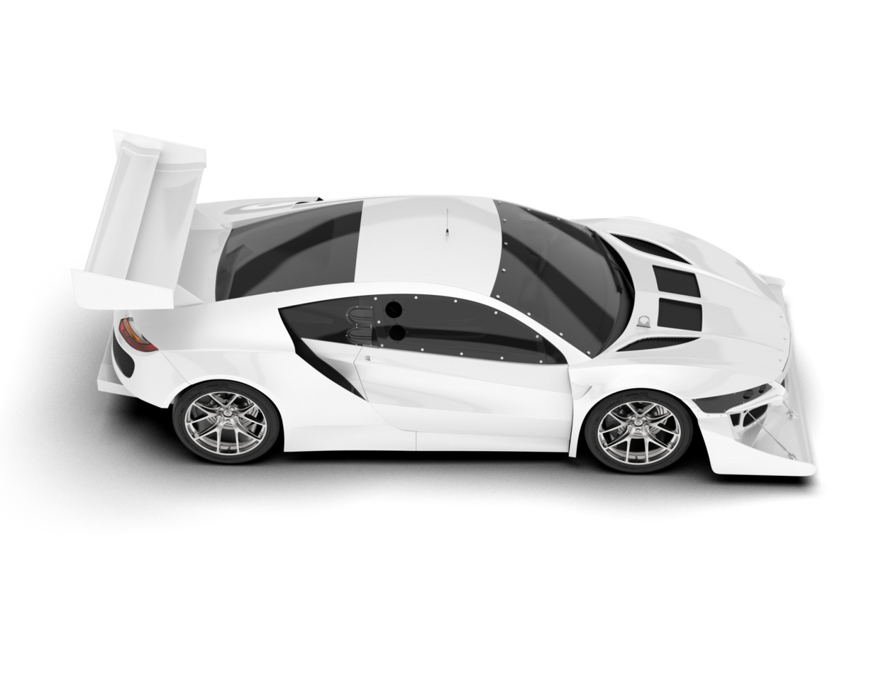 White sport car on transparent background. 3d rendering - illustration png