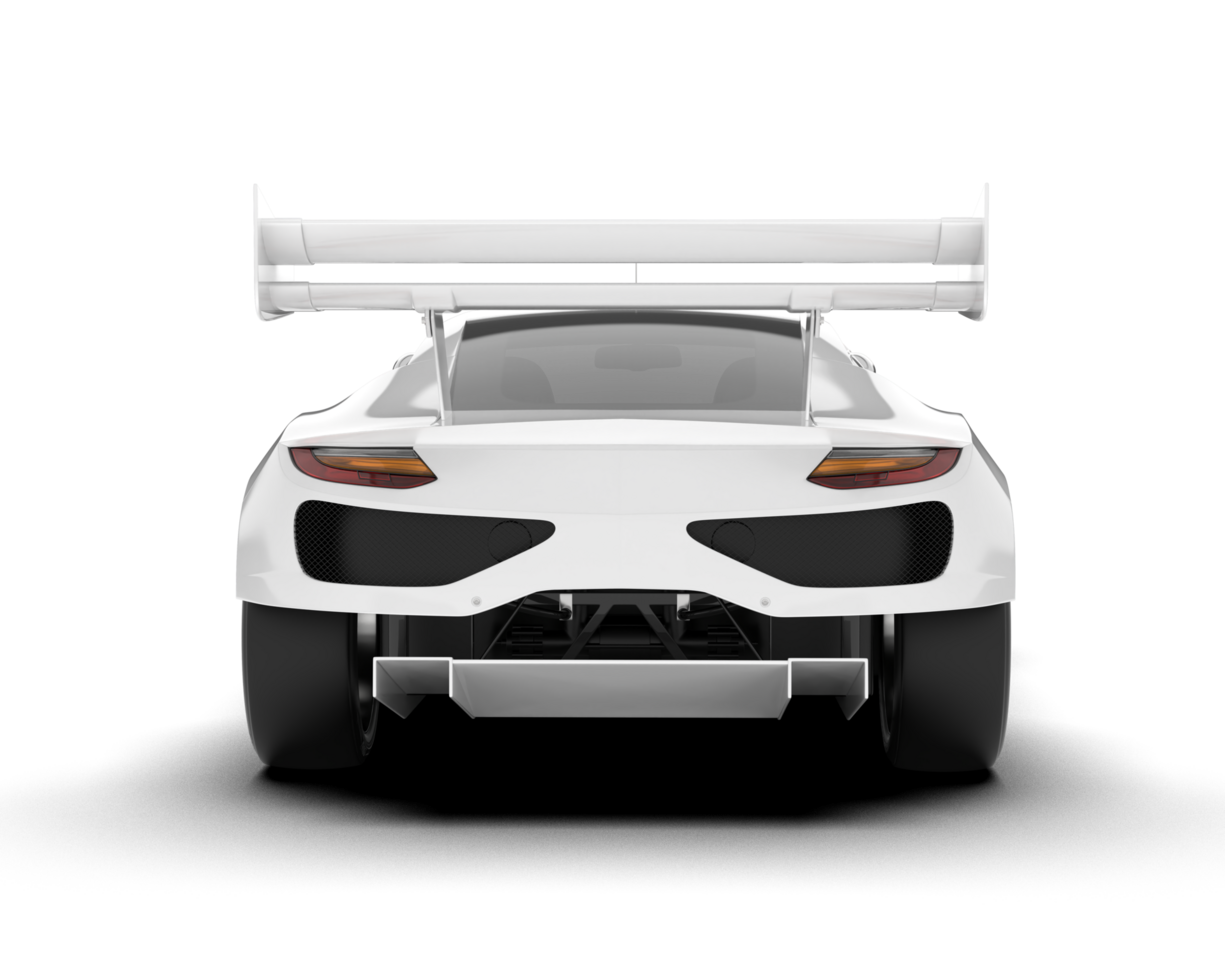White sport car on transparent background. 3d rendering - illustration png