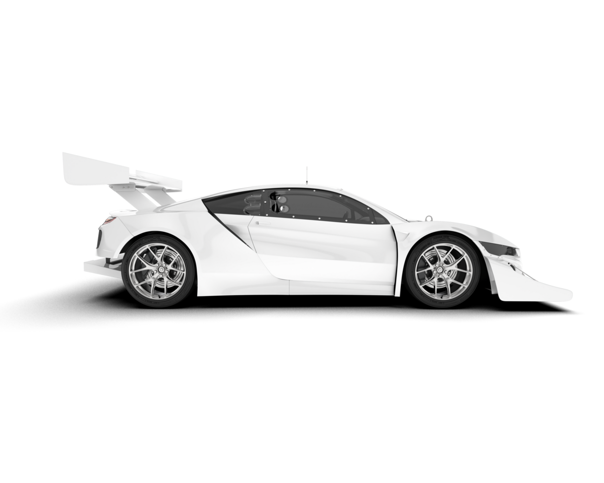 White sport car on transparent background. 3d rendering - illustration png