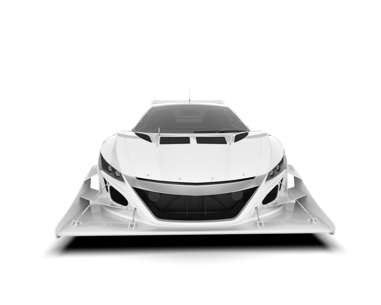 White sport car on transparent background. 3d rendering - illustration png