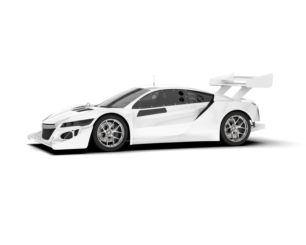 White sport car on transparent background. 3d rendering - illustration png