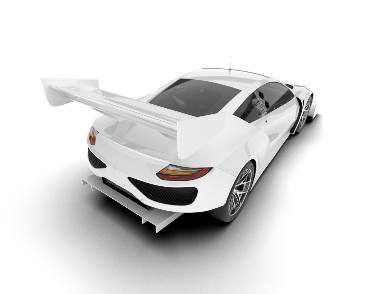 White sport car on transparent background. 3d rendering - illustration png