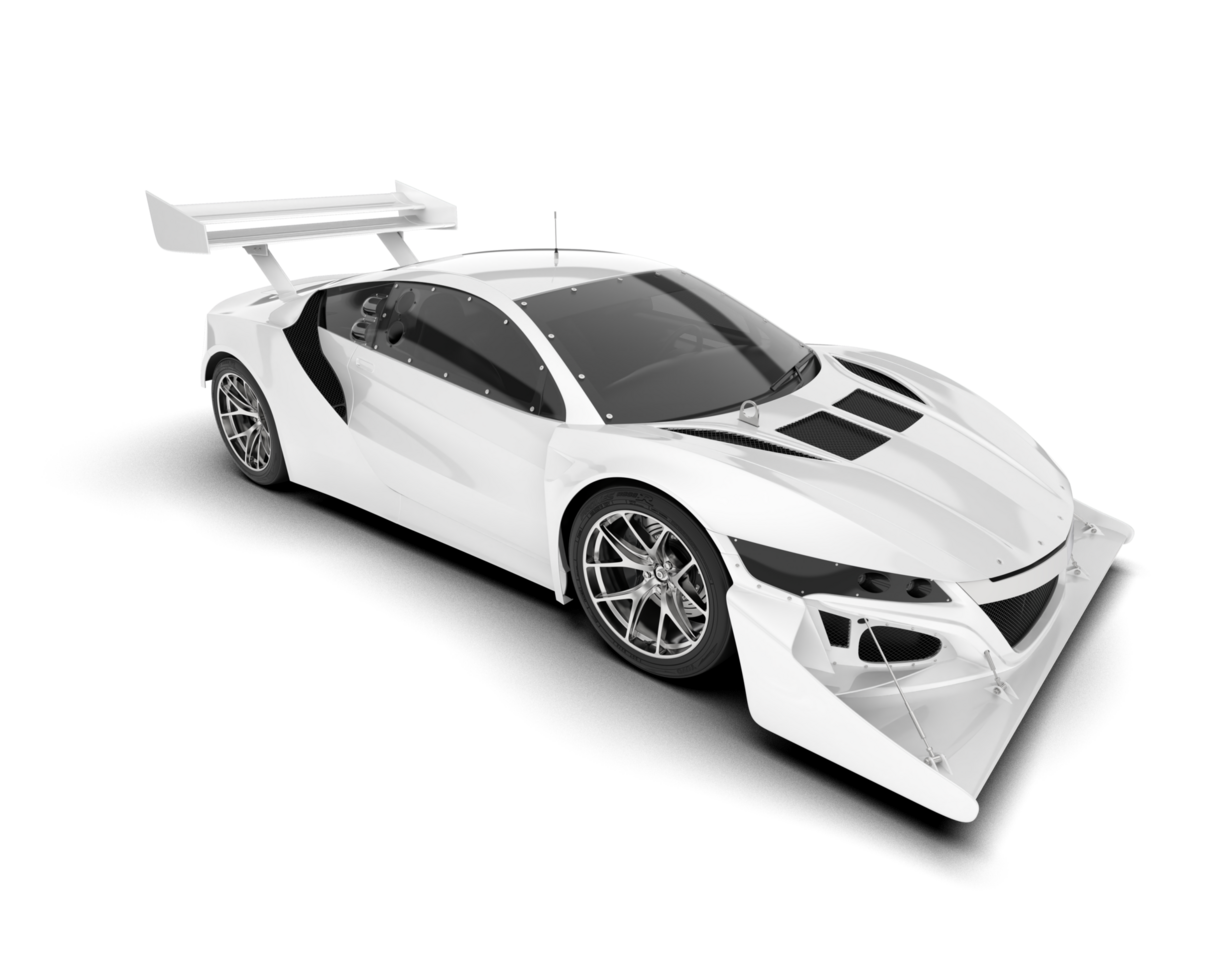 White sport car on transparent background. 3d rendering - illustration png