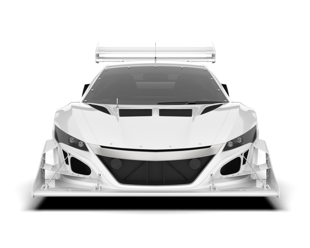White sport car on transparent background. 3d rendering - illustration png