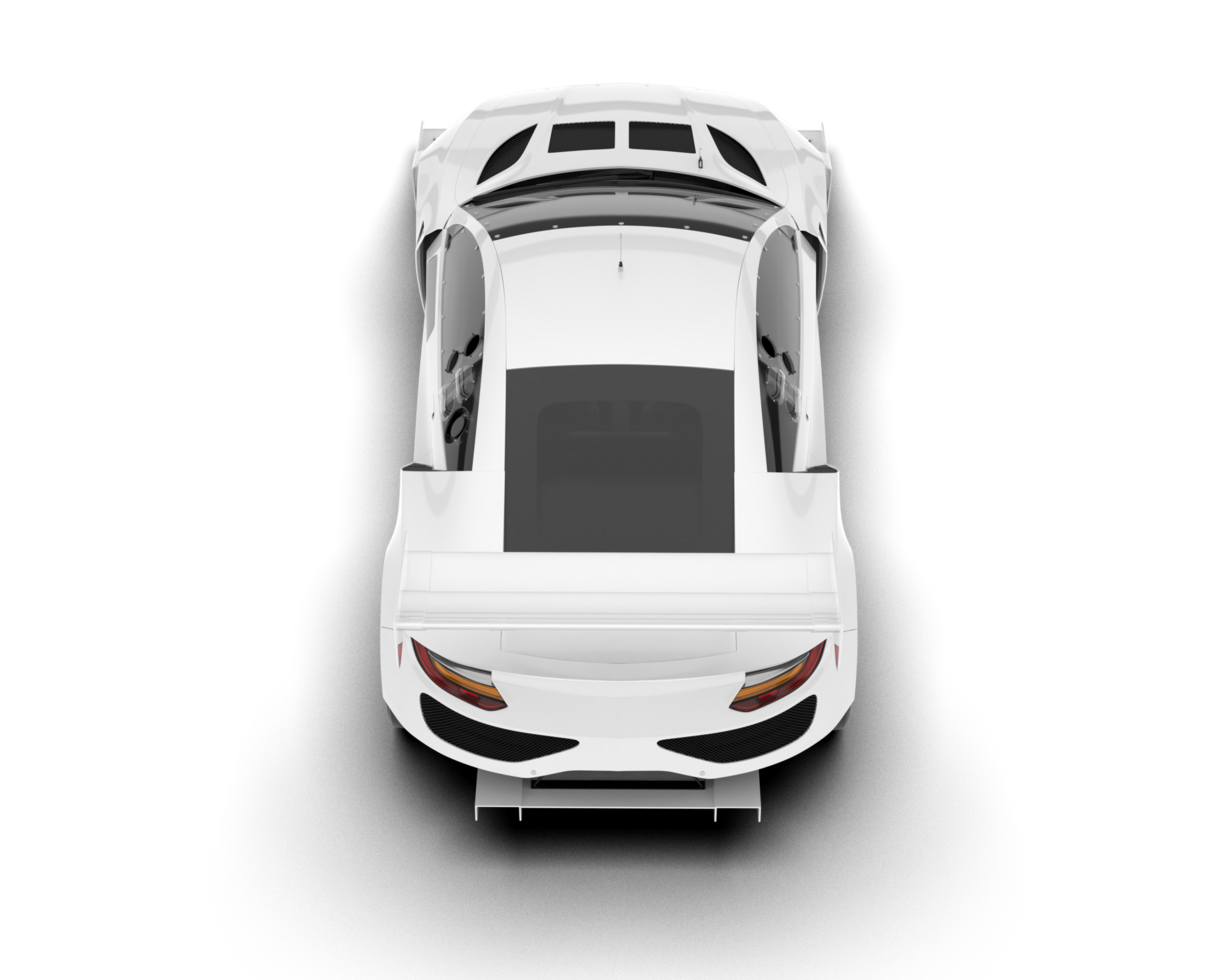 White sport car on transparent background. 3d rendering - illustration png