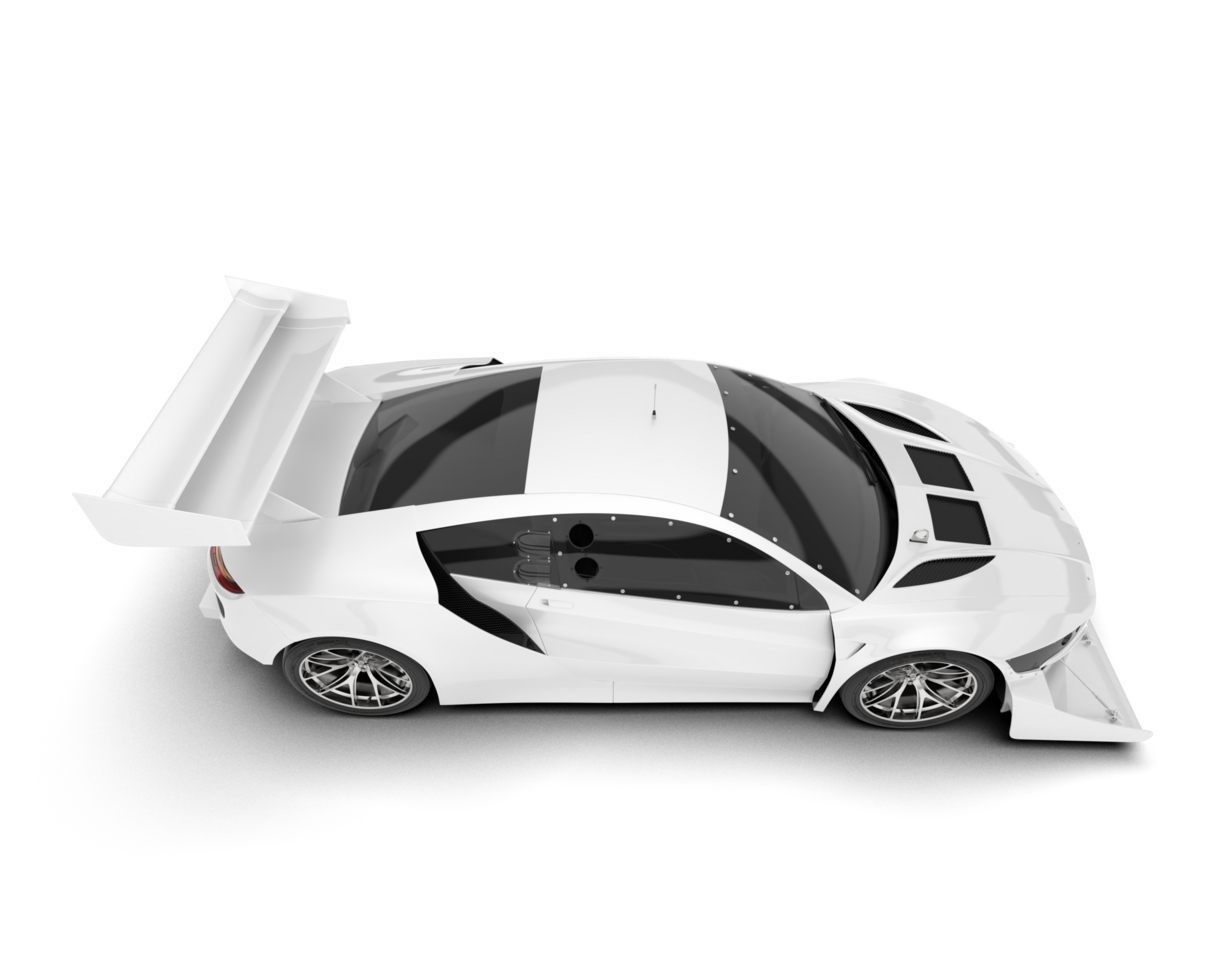 White sport car on transparent background. 3d rendering - illustration png