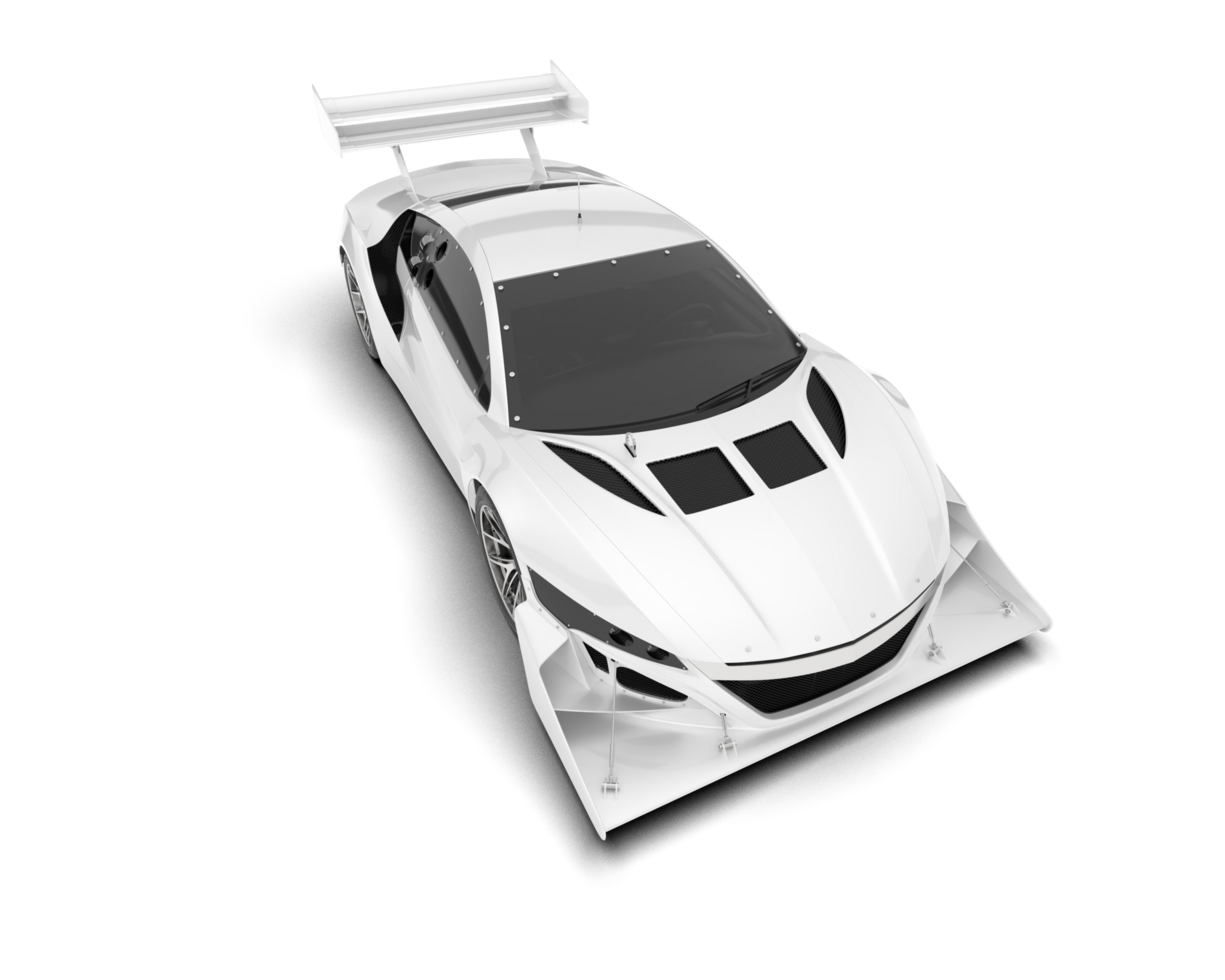 White sport car on transparent background. 3d rendering - illustration png