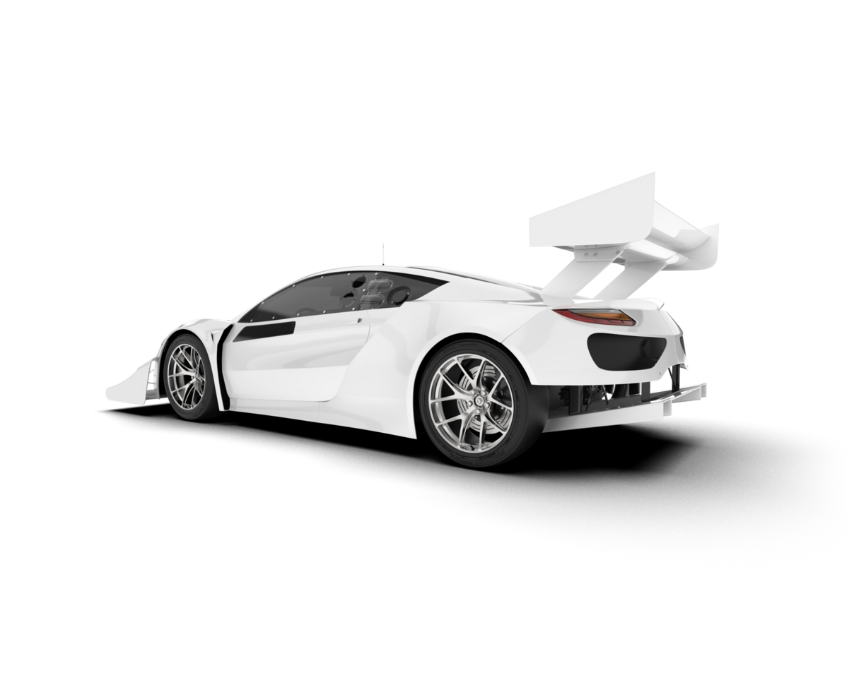 White sport car on transparent background. 3d rendering - illustration png