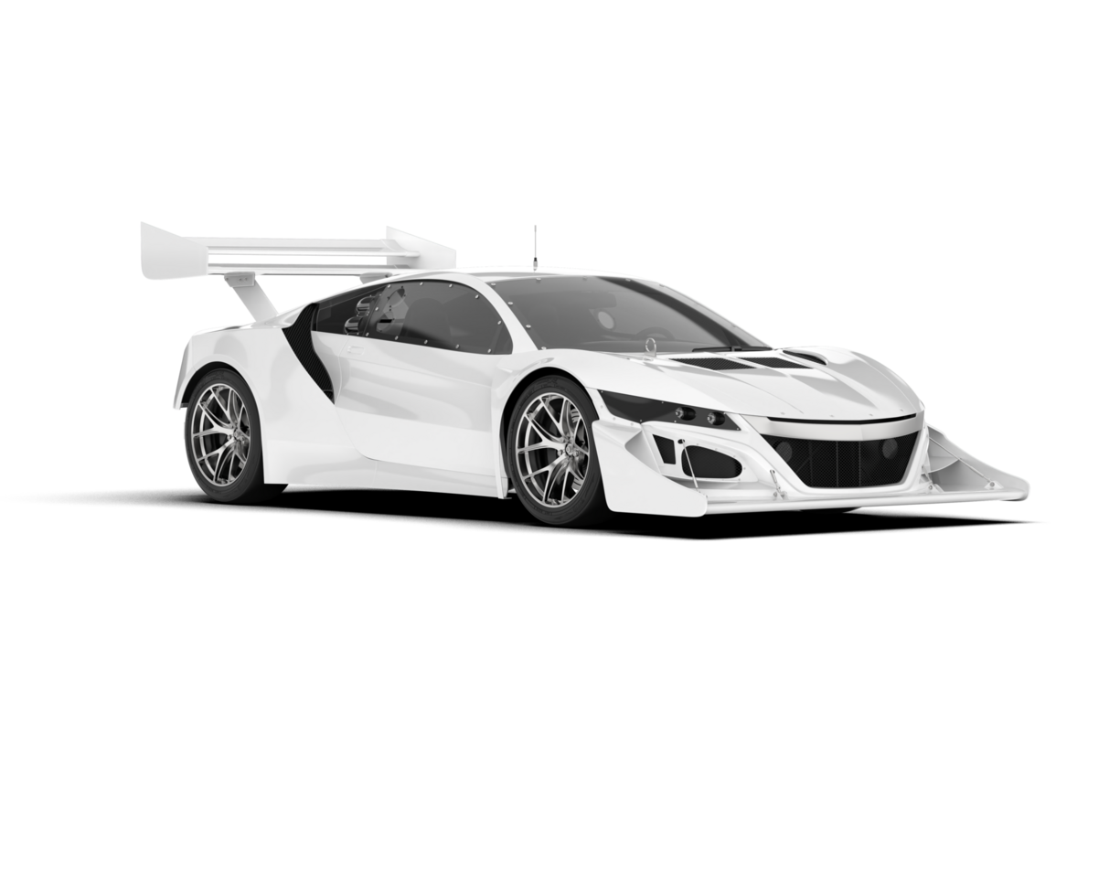 White sport car on transparent background. 3d rendering - illustration png