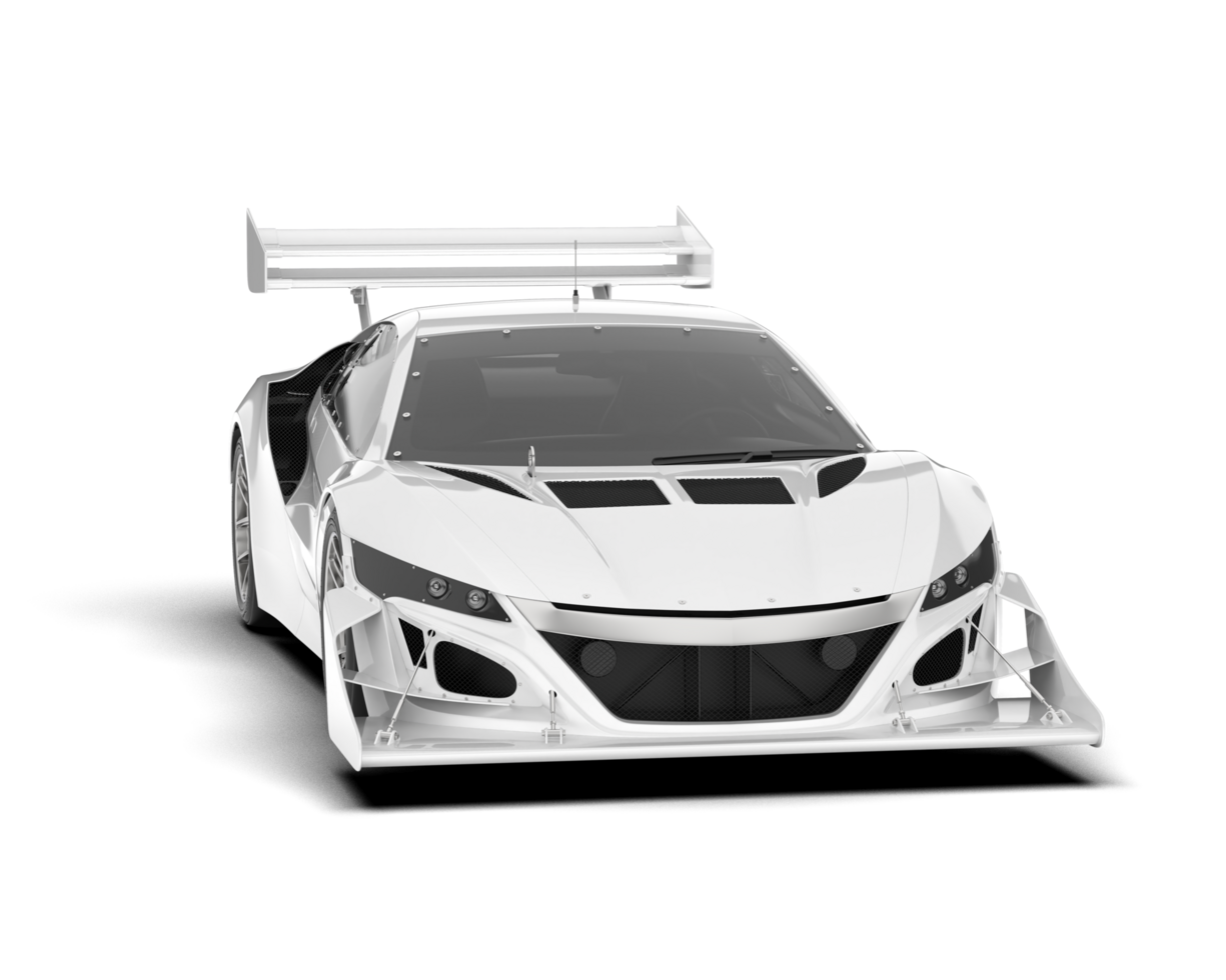 White sport car on transparent background. 3d rendering - illustration png