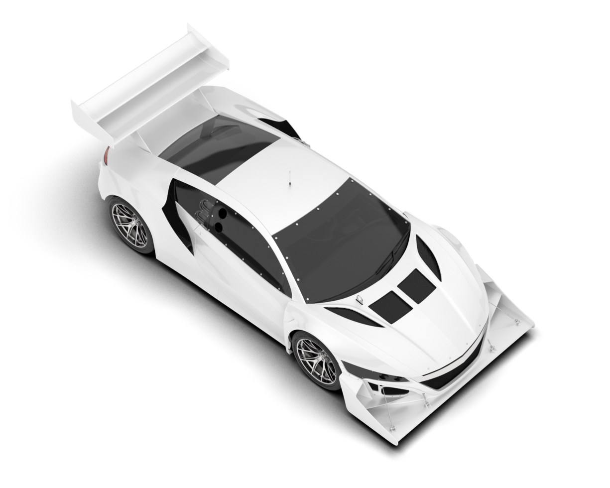 White sport car on transparent background. 3d rendering - illustration png