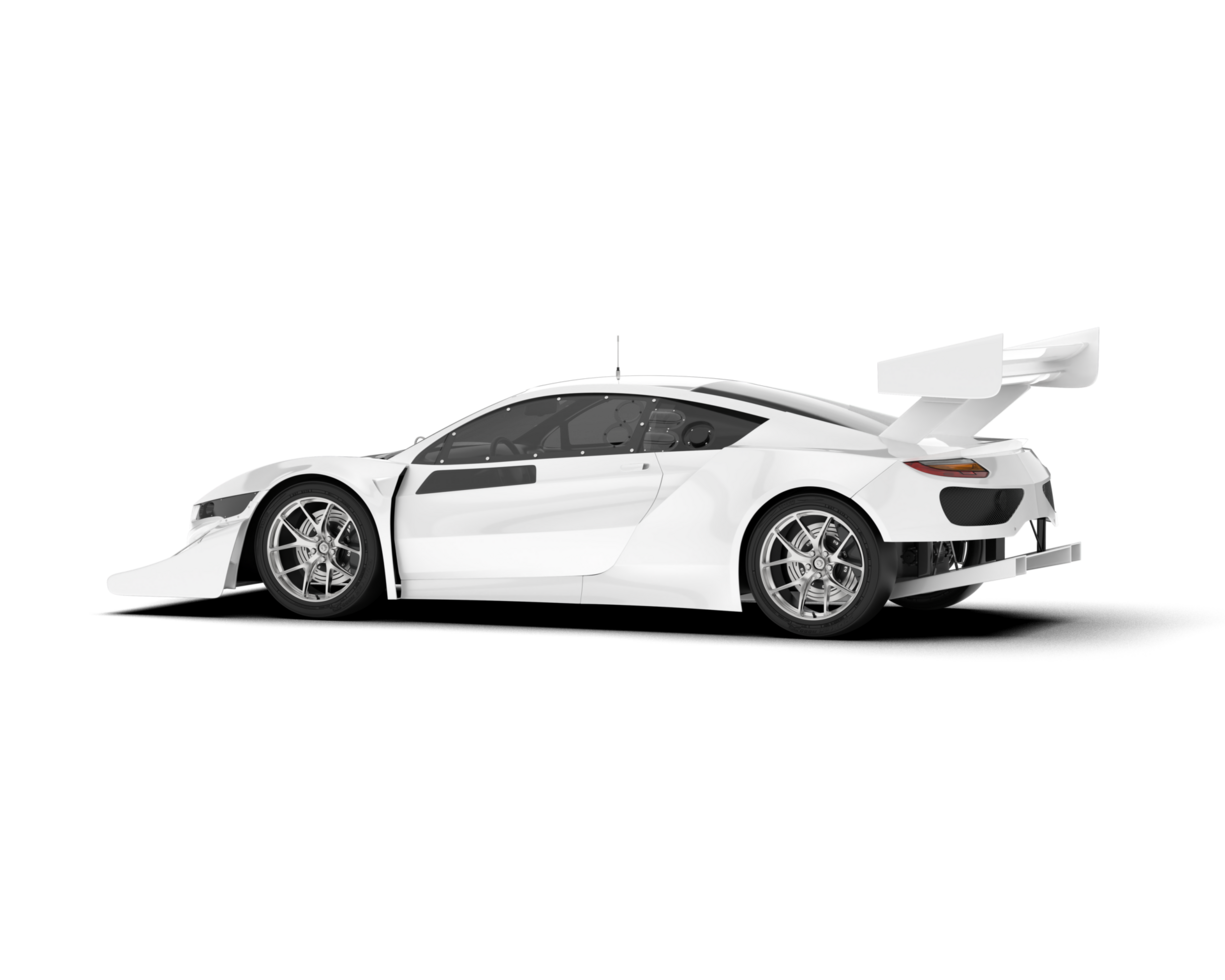 White sport car on transparent background. 3d rendering - illustration png