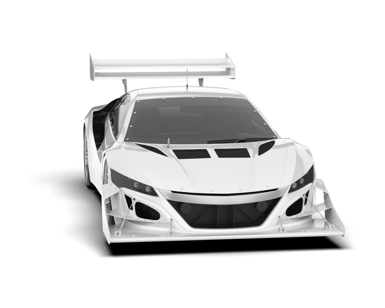 White sport car on transparent background. 3d rendering - illustration png