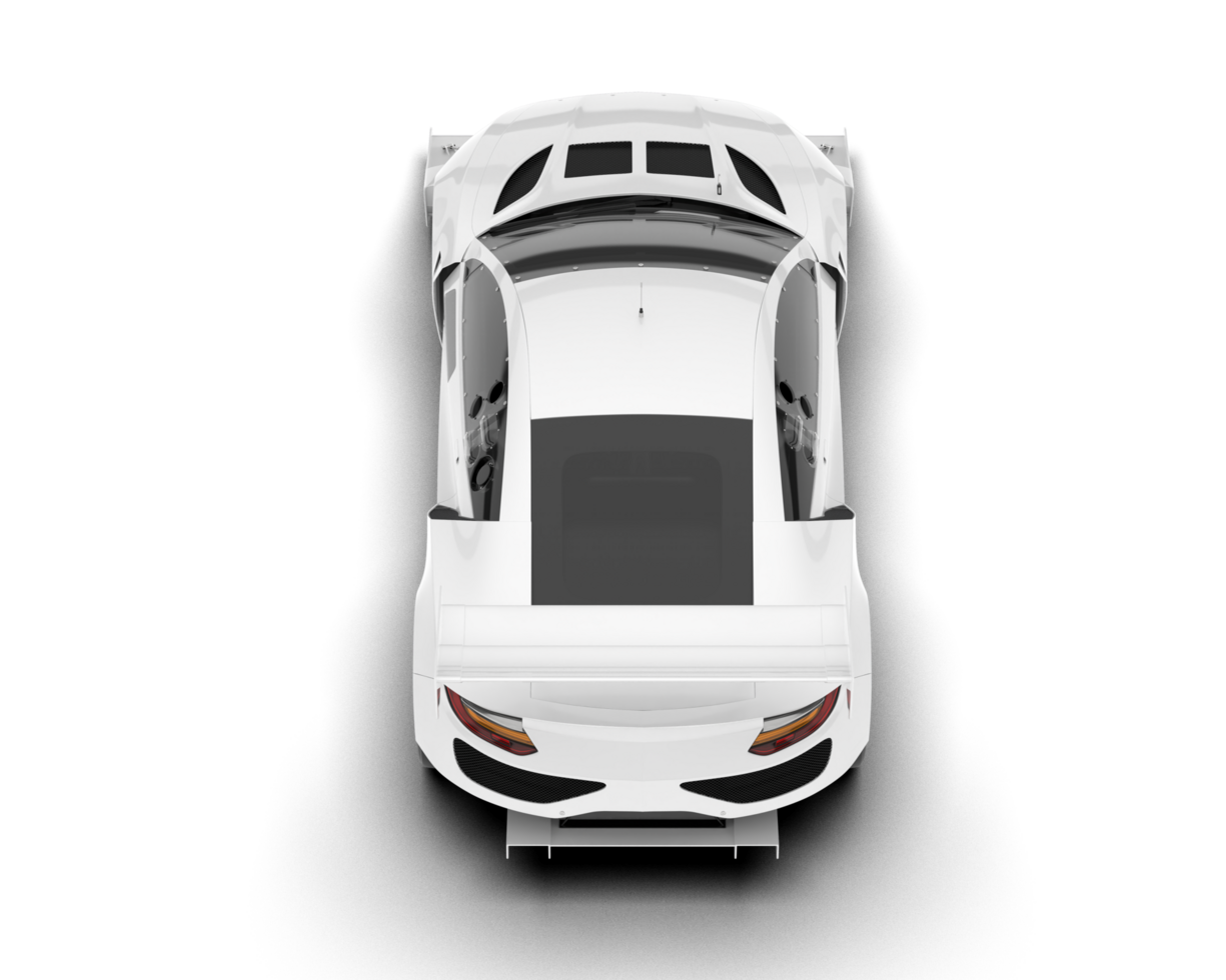 White sport car on transparent background. 3d rendering - illustration png