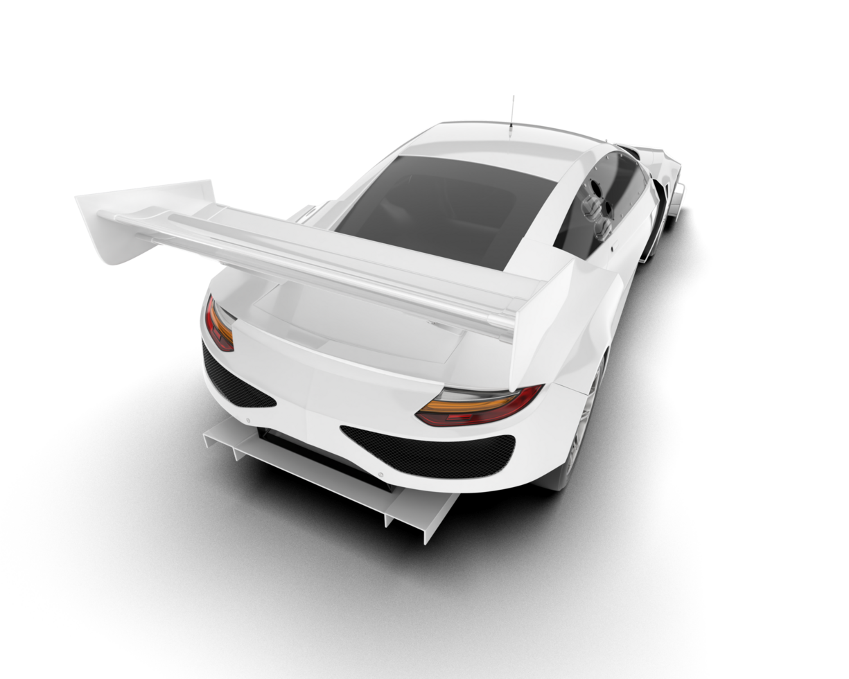 White sport car on transparent background. 3d rendering - illustration png