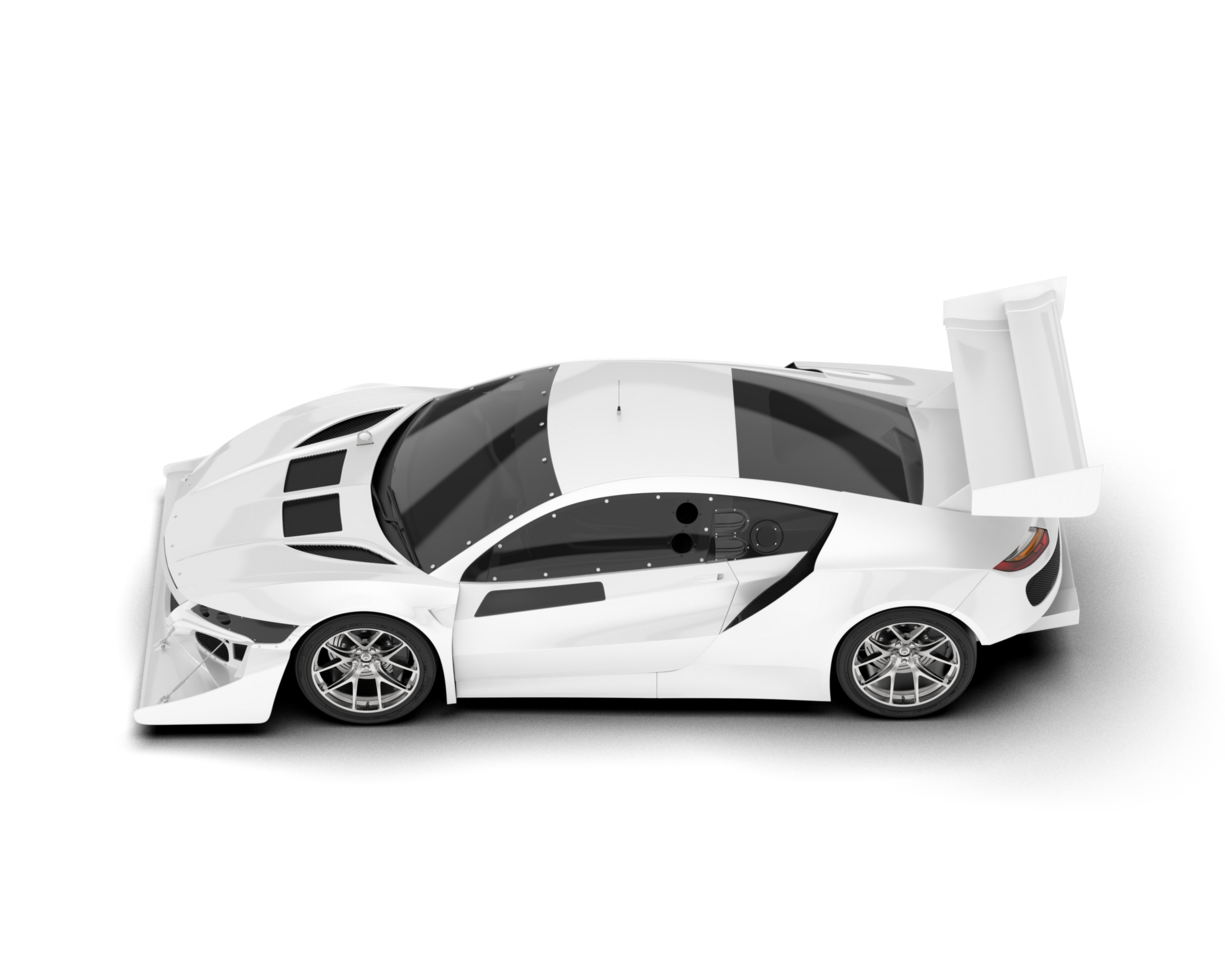 White sport car on transparent background. 3d rendering - illustration png