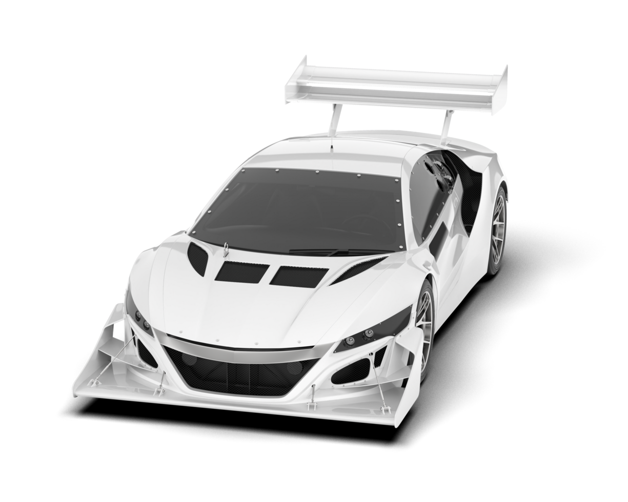 White sport car on transparent background. 3d rendering - illustration png
