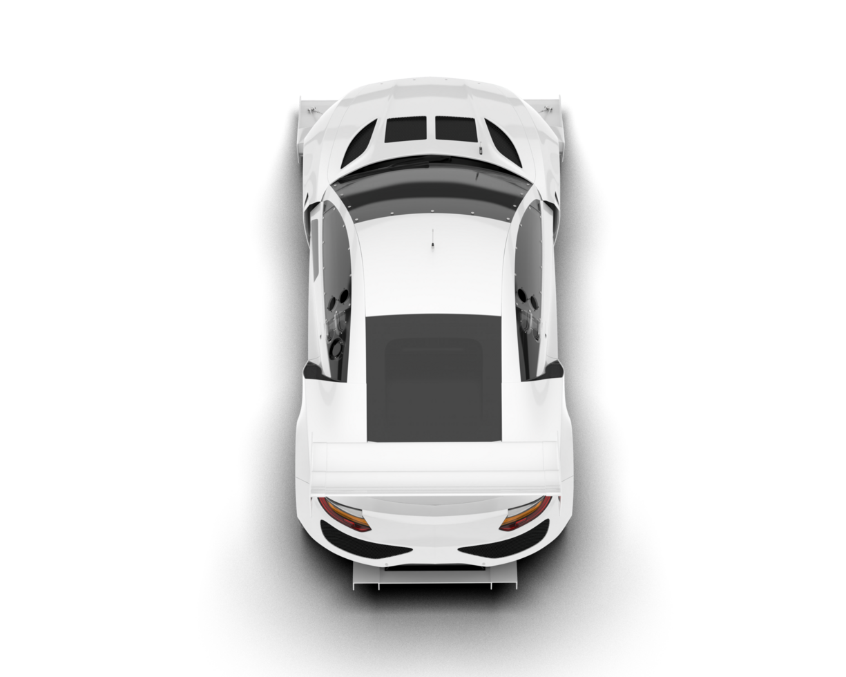 White sport car on transparent background. 3d rendering - illustration png