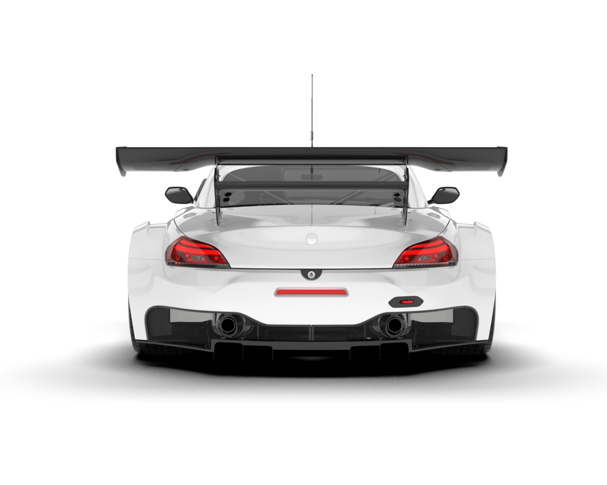 White sport car on transparent background. 3d rendering - illustration png