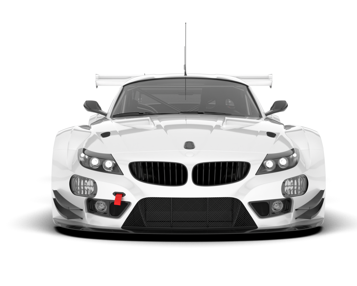 White sport car on transparent background. 3d rendering - illustration png