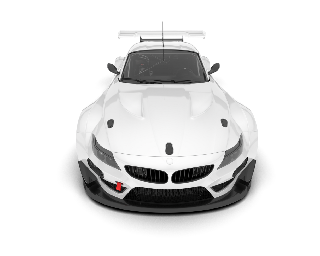 White sport car on transparent background. 3d rendering - illustration png