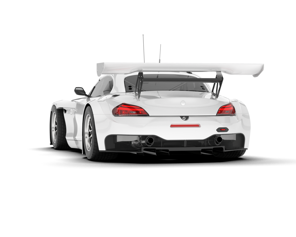 White sport car on transparent background. 3d rendering - illustration png
