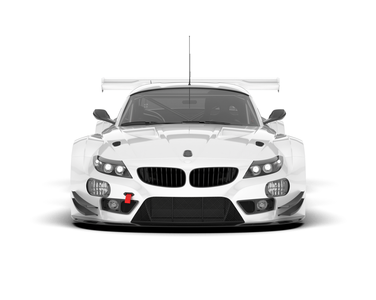 White sport car on transparent background. 3d rendering - illustration png