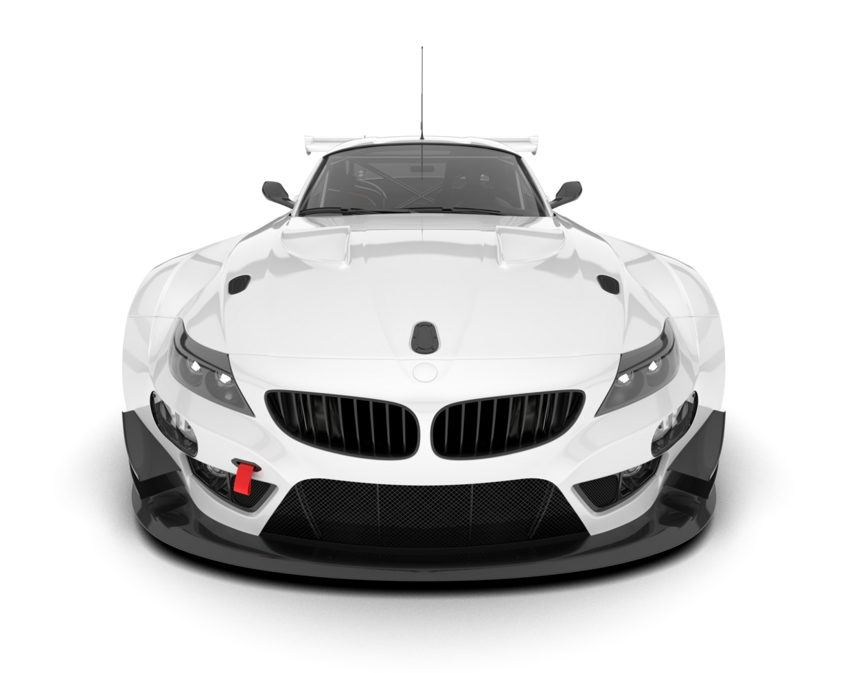 White sport car on transparent background. 3d rendering - illustration png