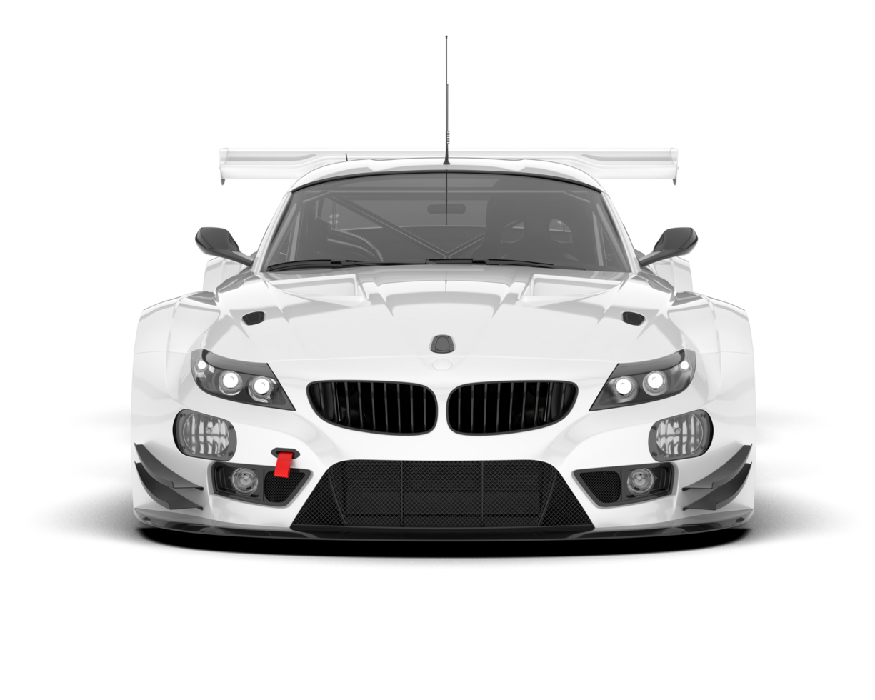 White sport car on transparent background. 3d rendering - illustration png