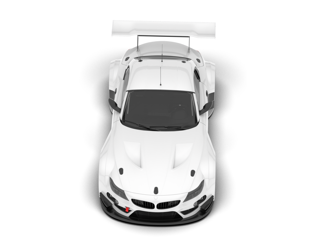 White sport car on transparent background. 3d rendering - illustration png