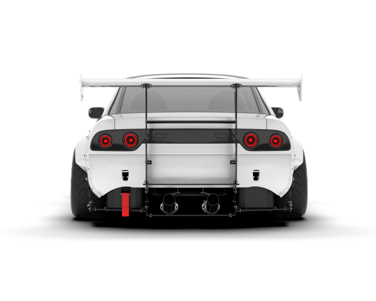 White sport car on transparent background. 3d rendering - illustration png