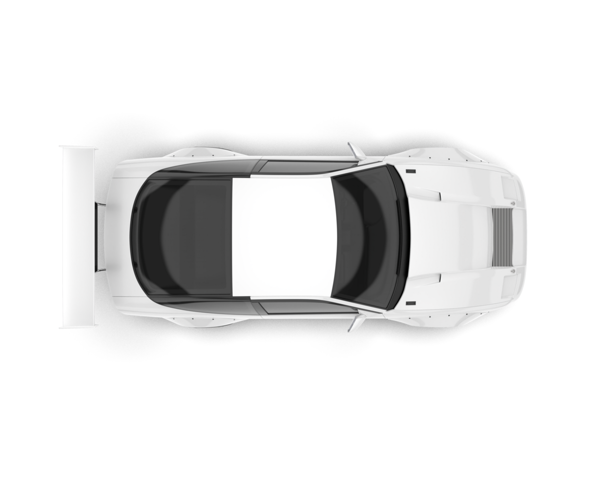 White sport car on transparent background. 3d rendering - illustration png