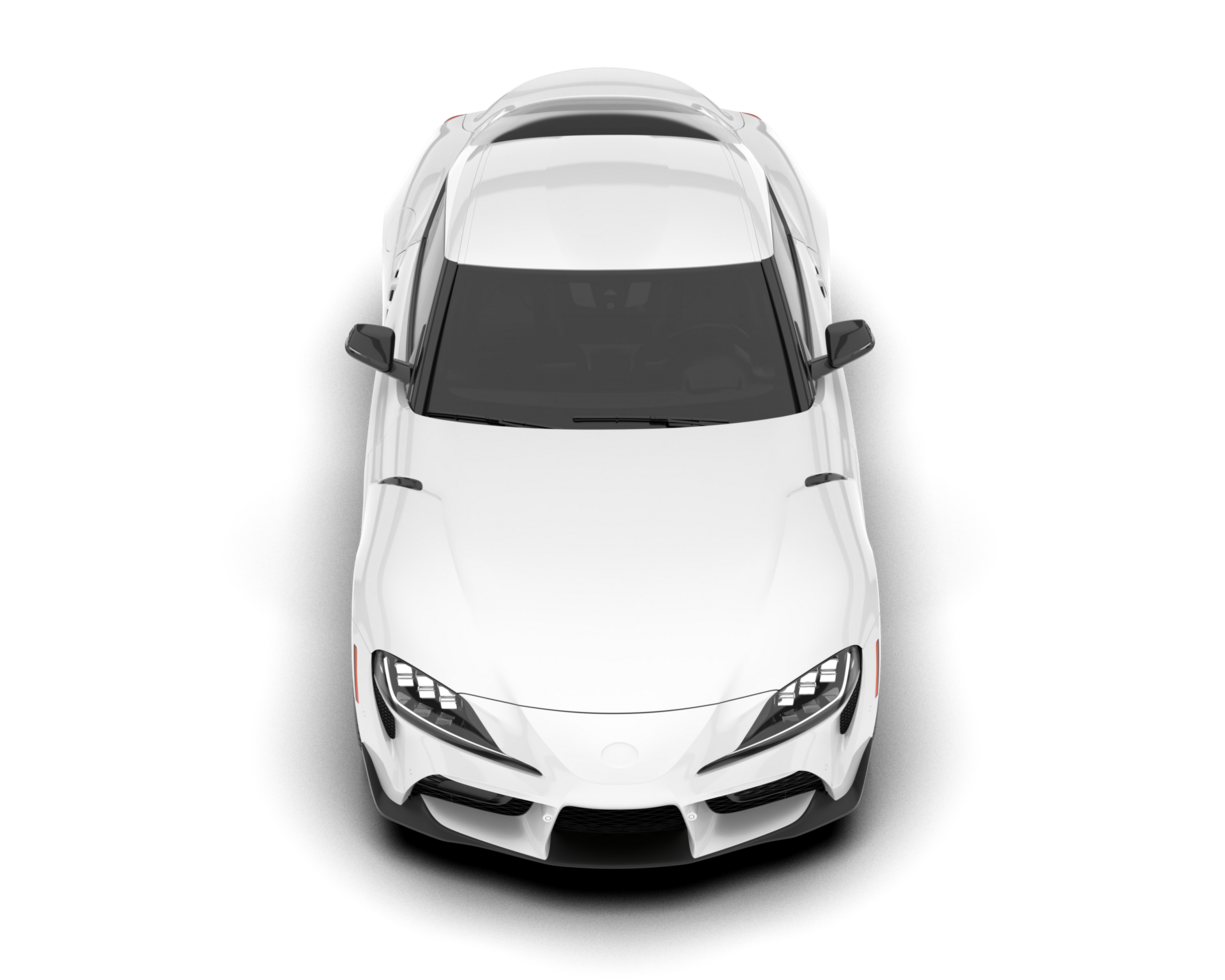 White sport car on transparent background. 3d rendering - illustration png