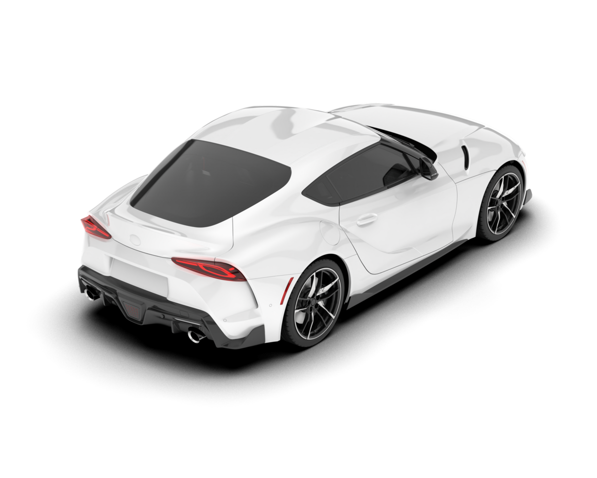 White sport car on transparent background. 3d rendering - illustration png